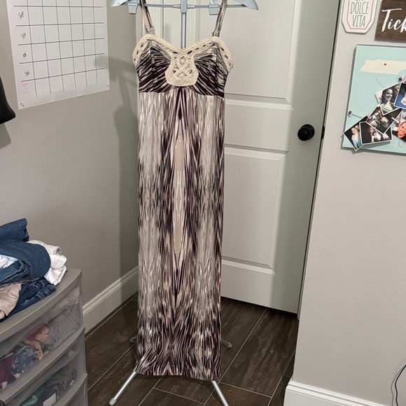 Soma Cream, purple and Brown Maxi Nightgown - Picture 1 of 5